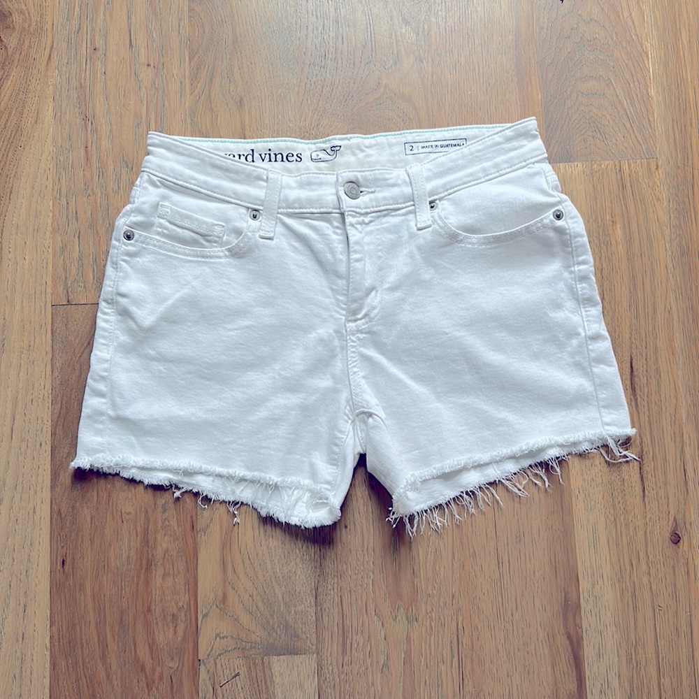 Vineyard Vines white denim shorts